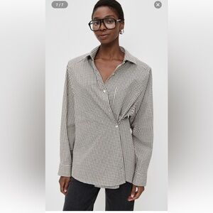 Lioness Black and White Checkered Top